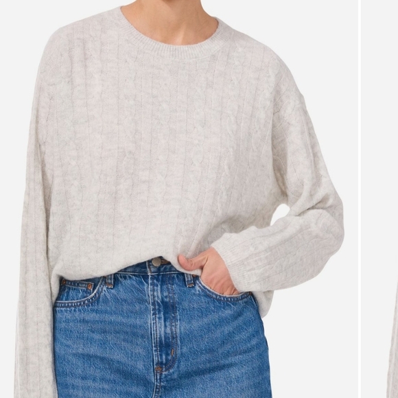 1. State Sweaters - 1. State Cream Cable Knit Sweater Size Medium